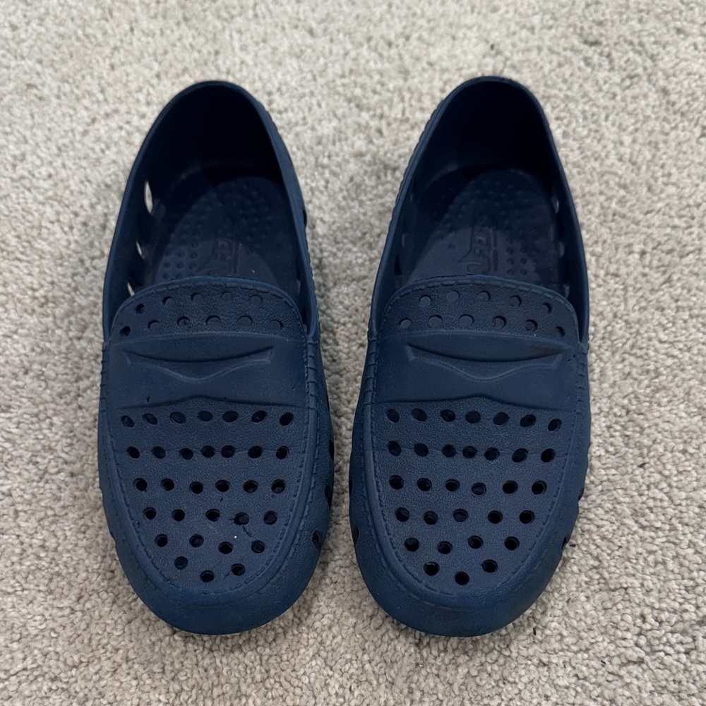 Kids Navy Blue Water-Resistant Slip-On Shoes